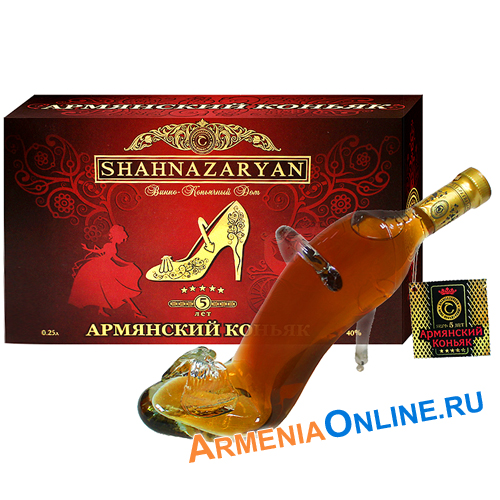 Коньяк армянский туфля 5x40% 0.25л под/уп (4850010652647)